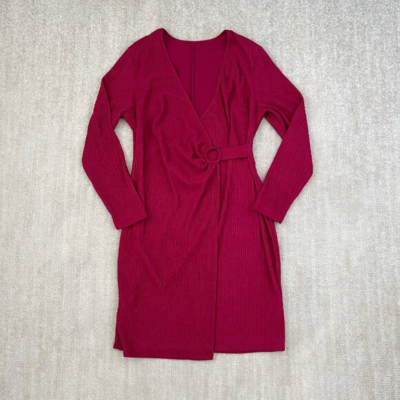 SHEIN Dresses & Skirts - 3 for $6 Shein Curve Long Sleeve Faux Wrap Midi Dress 0XL